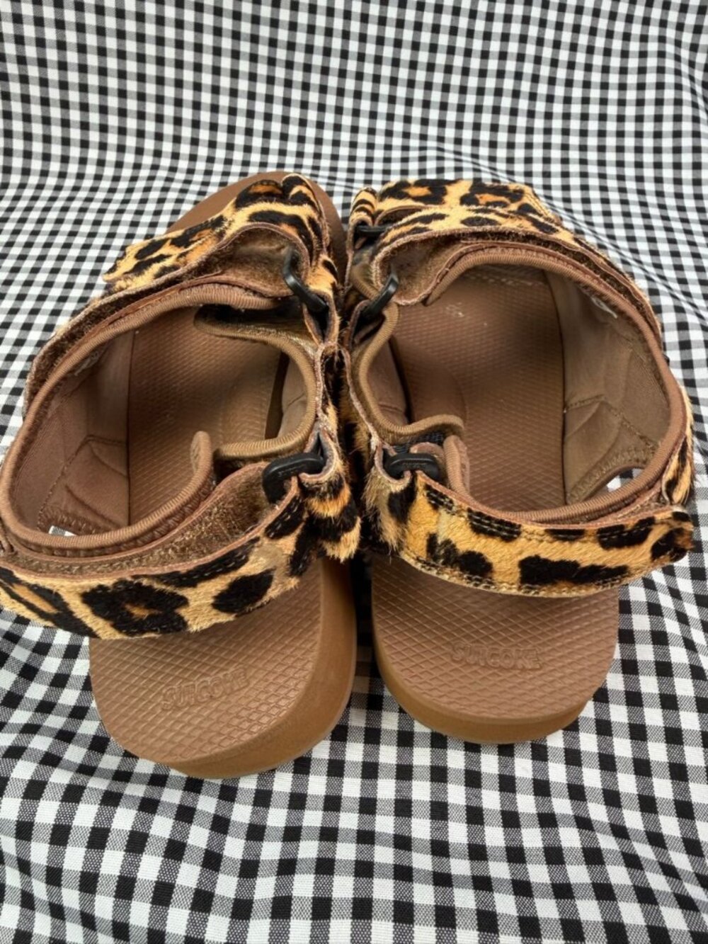 Doublet x Suicoke Leopard Calf Hair Sandals Womens 7 Vibram Paw Sole Rare - Picture 3 of 5